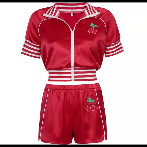 COPY - Cherry two piece short tracksuit - Picture 1 of 4